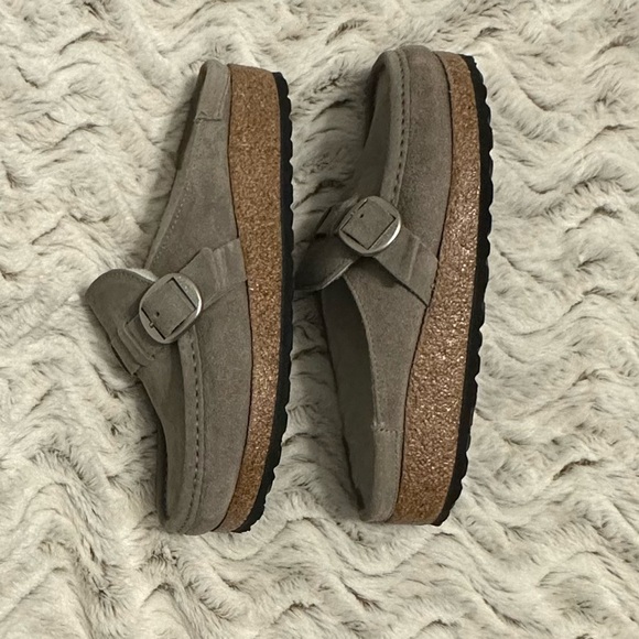 Birkenstock Gray Buckley Shearling Clogs Size 38 - Picture 5 of 7